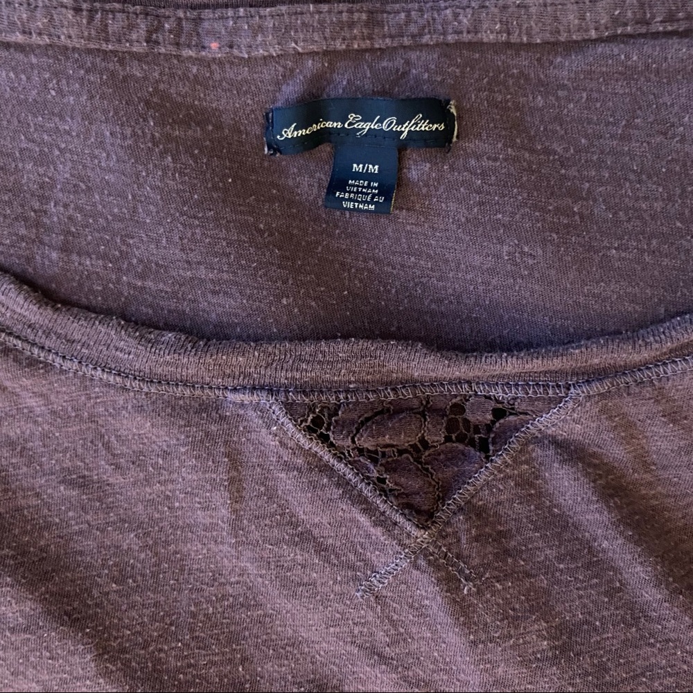 American Eagle Purple Shirt with Lace Detailing - Picture 3 of 6